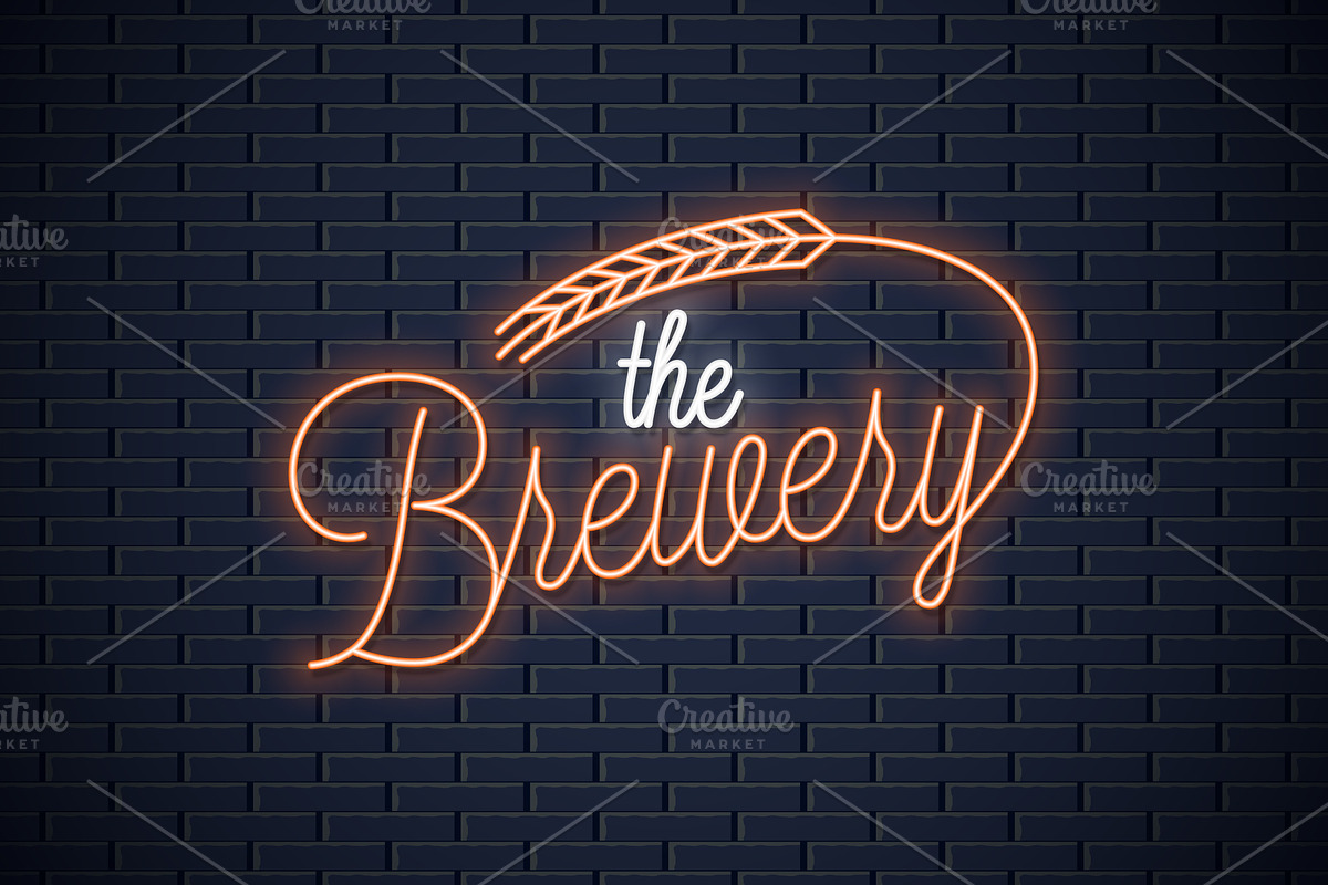 Beer vintage neon lettering. in Logo Templates - product preview 8