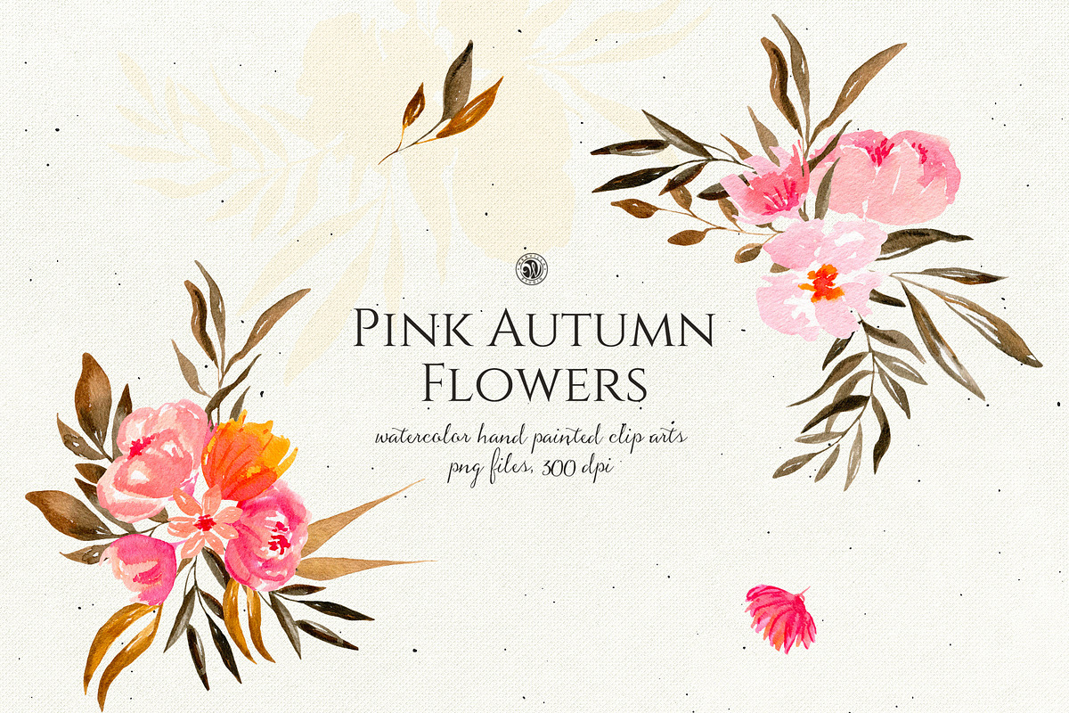 Pink Autumn Flowers vol.2 in Illustrations - product preview 8