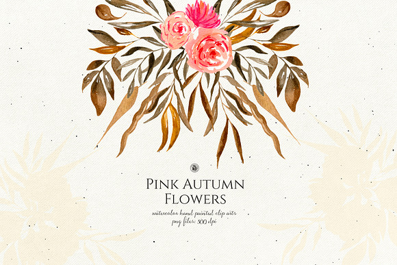 Pink Autumn Flowers vol.2 in Illustrations - product preview 2
