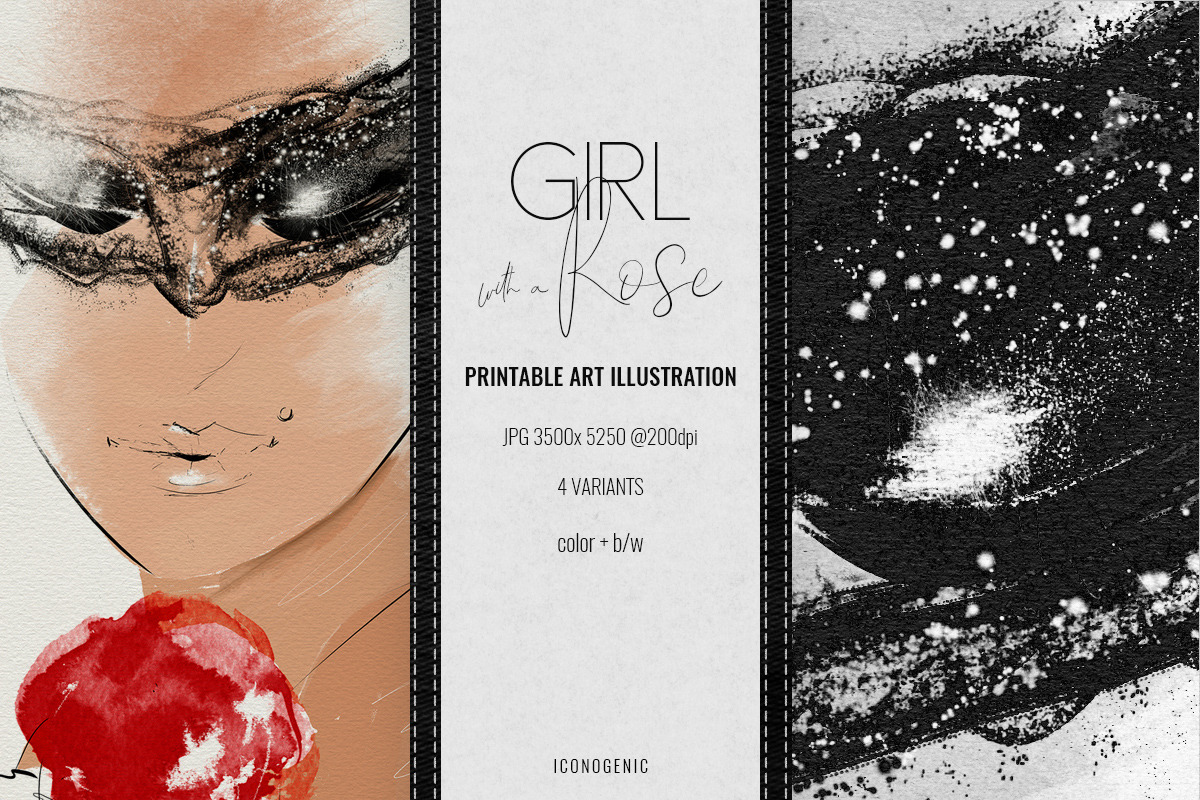 Girl With A Rose in Illustrations - product preview 8