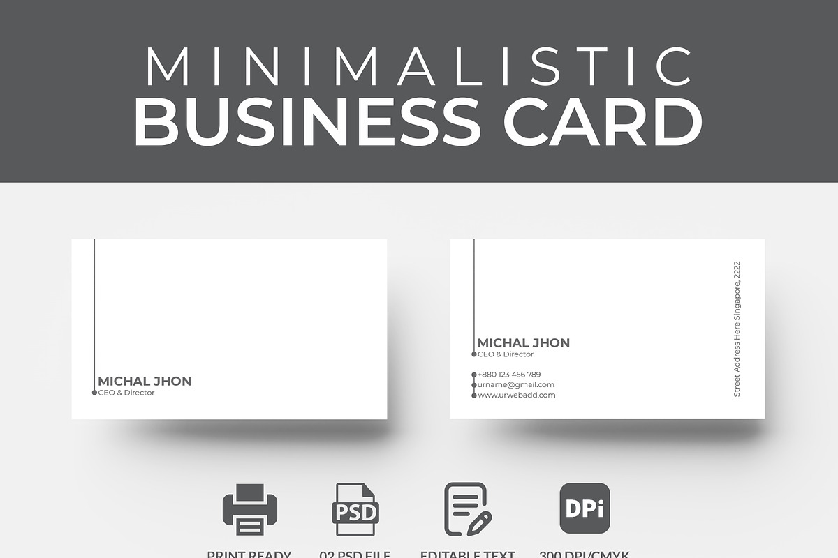 Modern & Minimal Business Card in Business Card Templates - product preview 8