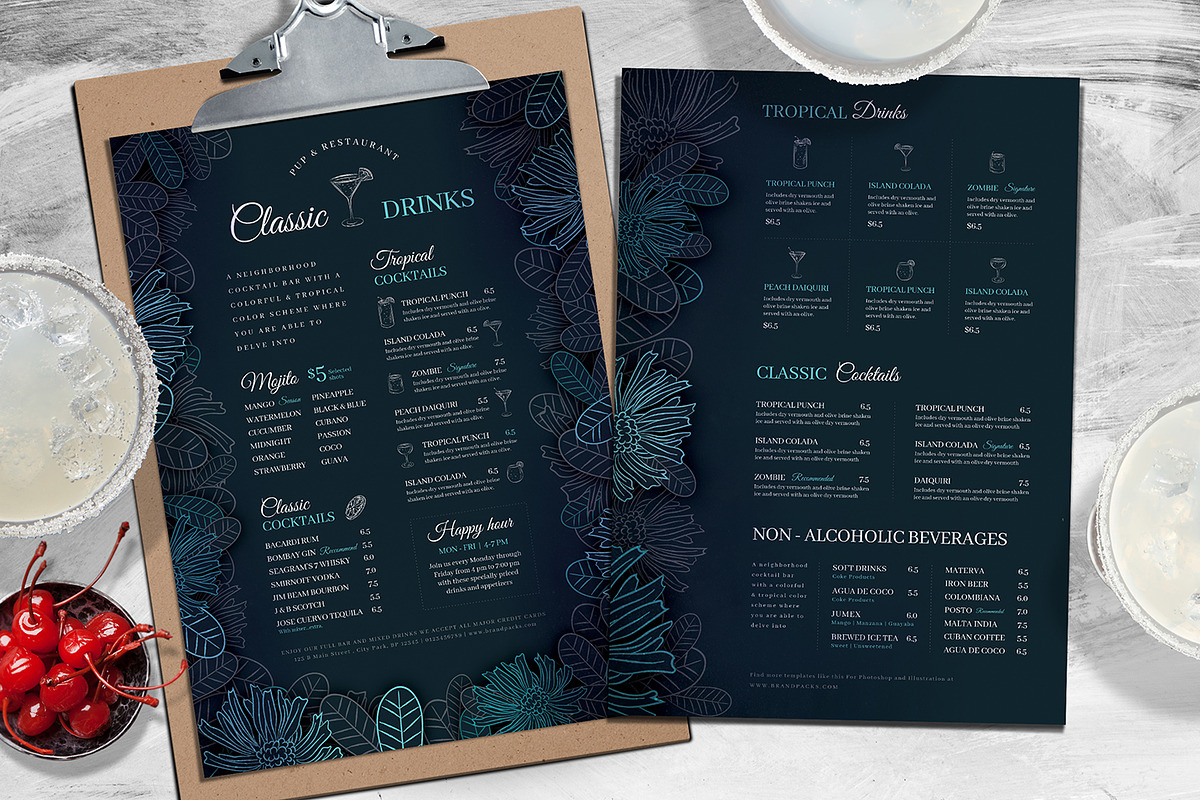 Cocktail Menu in Brochure Templates - product preview 8