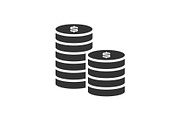 Stack of coins icon on white