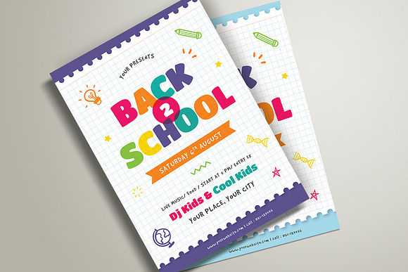 Back To School Event Flyer in Flyer Templates - product preview 2