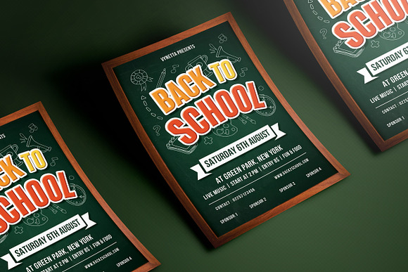 Back To School Event Flyer in Flyer Templates - product preview 2