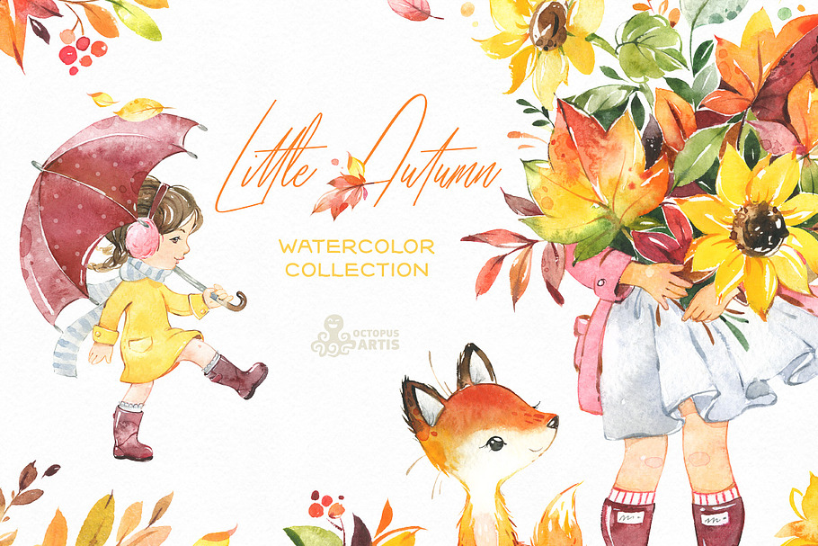 Little Autumn. Watercolor Collection