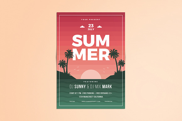 Summer Beach Party Flyer in Flyer Templates - product preview 1