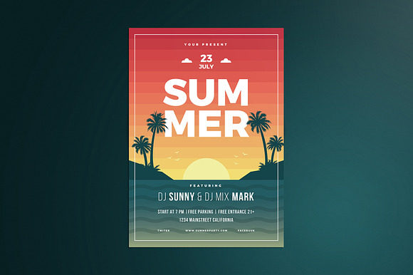 Summer Beach Party Flyer in Flyer Templates - product preview 2