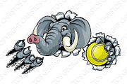 Elephant Tennis Ball Sports Animal