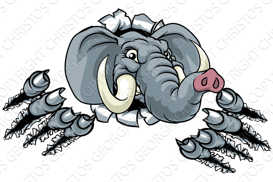 Elephant Sports Animal Mascot in Illustrations - product preview 8
