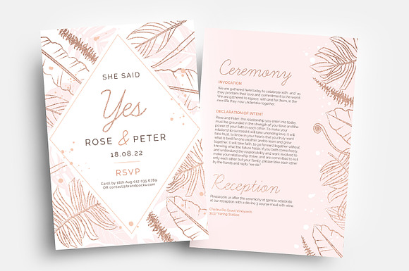 Rose Gold Wedding Templates in Wedding Templates - product preview 1