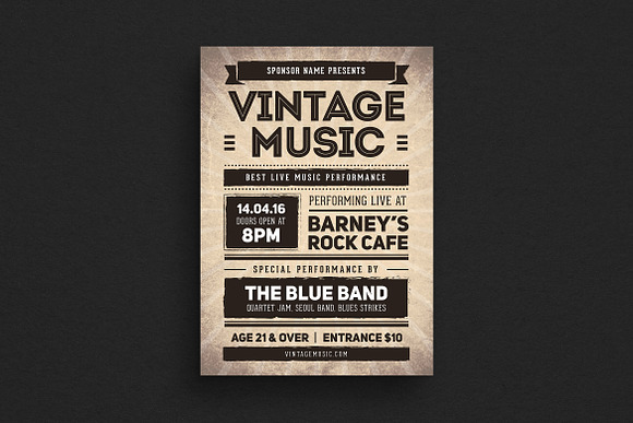 Vintage Music Flyer in Flyer Templates - product preview 1