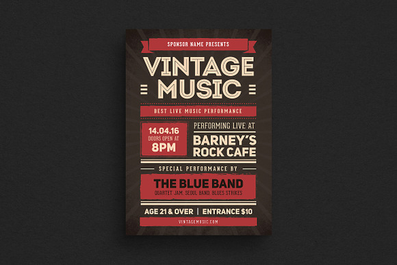 Vintage Music Flyer in Flyer Templates - product preview 3