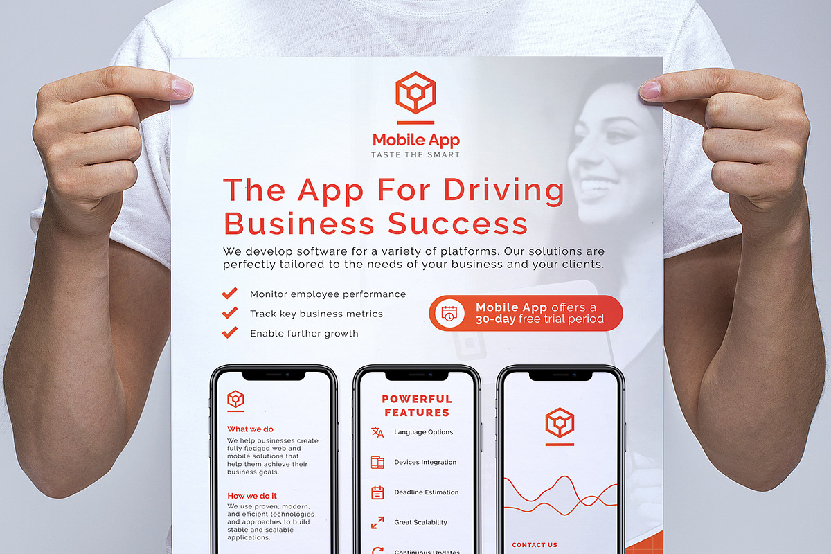 Mobile App Poster/Banner in Flyer Templates - product preview 8