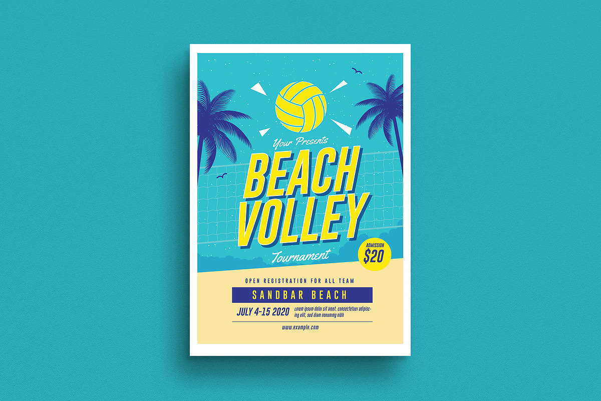 Beach Volleyball Tournament Flyer in Flyer Templates - product preview 8