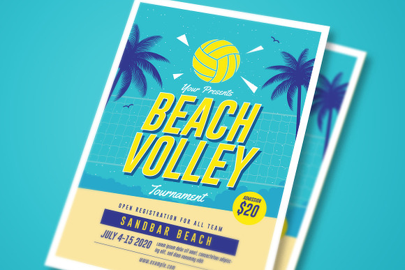 Beach Volleyball Tournament Flyer in Flyer Templates - product preview 1