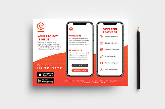 Mobile App Flyer in Flyer Templates - product preview 2