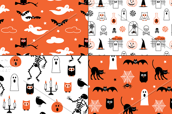 Orange & Black Halloween Patterns in Patterns - product preview 4