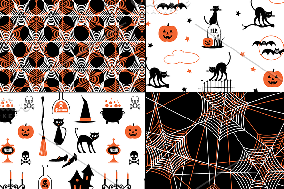 Orange & Black Halloween Patterns in Patterns - product preview 5