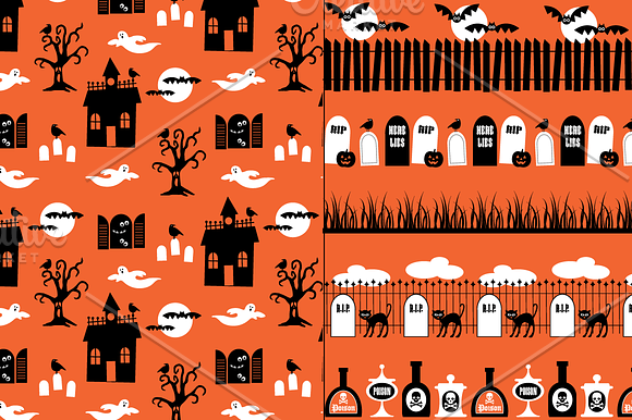 Orange & Black Halloween Patterns in Patterns - product preview 6
