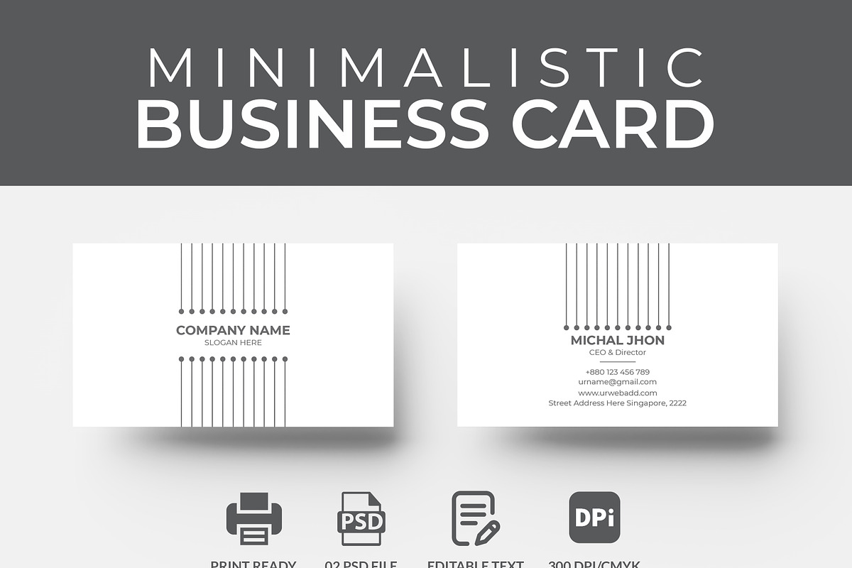 Modern & Minimalist Business Card in Business Card Templates - product preview 8