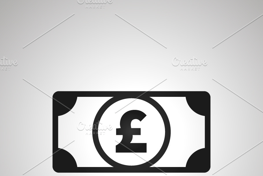 Money banknote with GBP sign