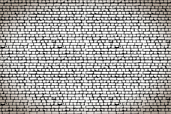 Black and white worn out brick wall