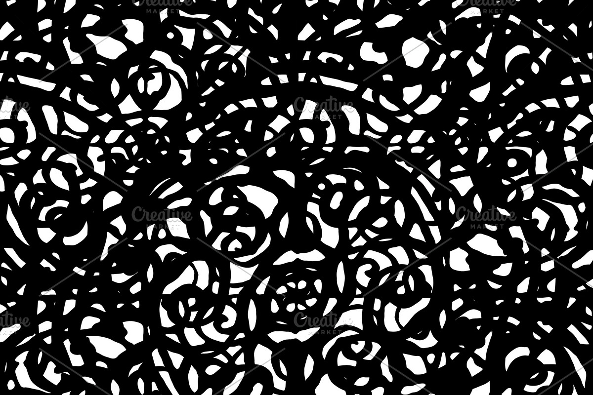 Black and White Abstract Intricate T in Patterns - product preview 8