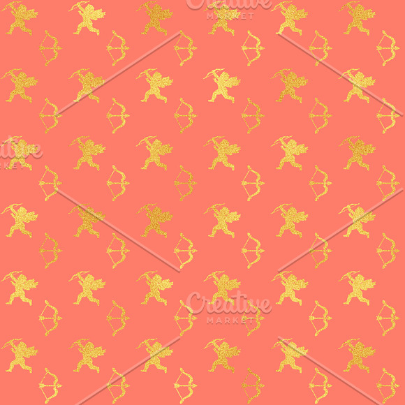 Coral Gold Digital Papers in Patterns - product preview 2