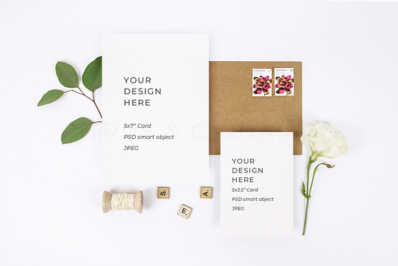 4 in 1 Wedding Stationery Mockup in Print Mockups - product preview 1