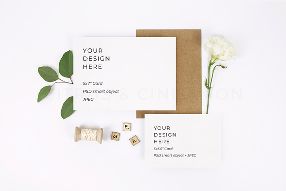4 in 1 Wedding Stationery Mockup in Print Mockups - product preview 3