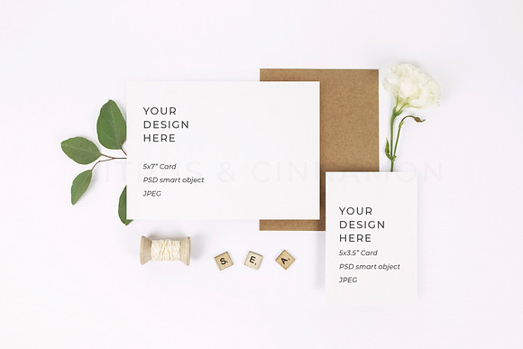 4 in 1 Wedding Stationery Mockup in Print Mockups - product preview 4