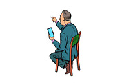 meeting businessman with smartphone