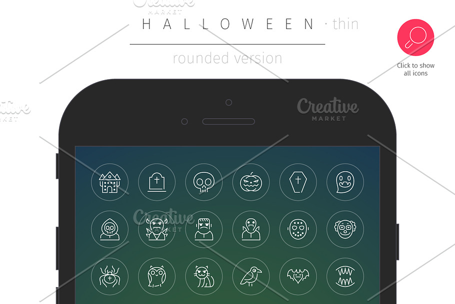 Halloween Line Icons Set in Halloween Icons - product preview 8