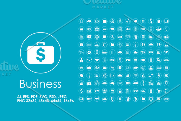 132 Business simple icons in Simple Icons - product preview 1
