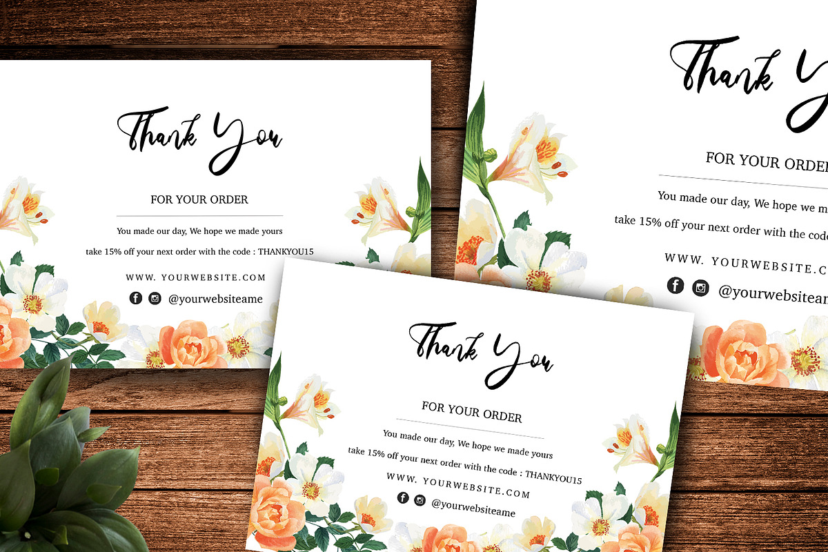 mini thank you card template ID8 in Card Templates - product preview 8