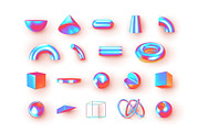 Set of 3d geometric shapes objects