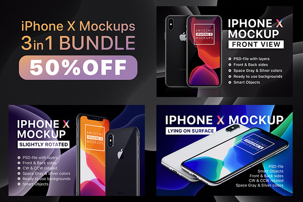iPhone X Mockups Bundle