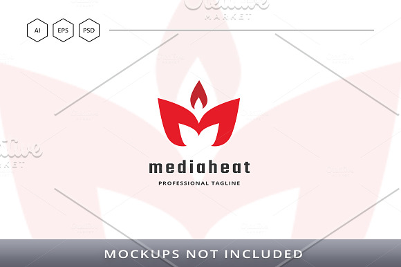 Media Heat Letter M Logo in Logo Templates - product preview 3