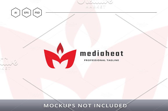 Media Heat Letter M Logo in Logo Templates - product preview 4