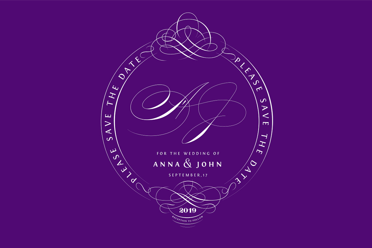 Wedding Monogram A J in Logo Templates - product preview 8