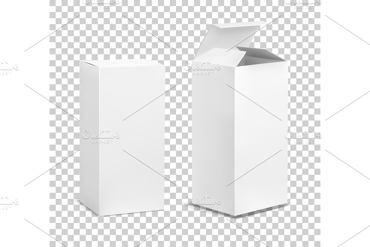 Empty tall box. Cardboard cosmetic in Objects - product preview 8