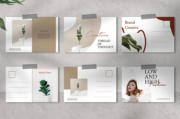 Neutral Postcard templates in Postcard Templates - product preview 1