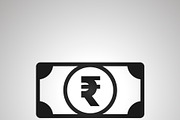 Banknote icon with indian rupee sign