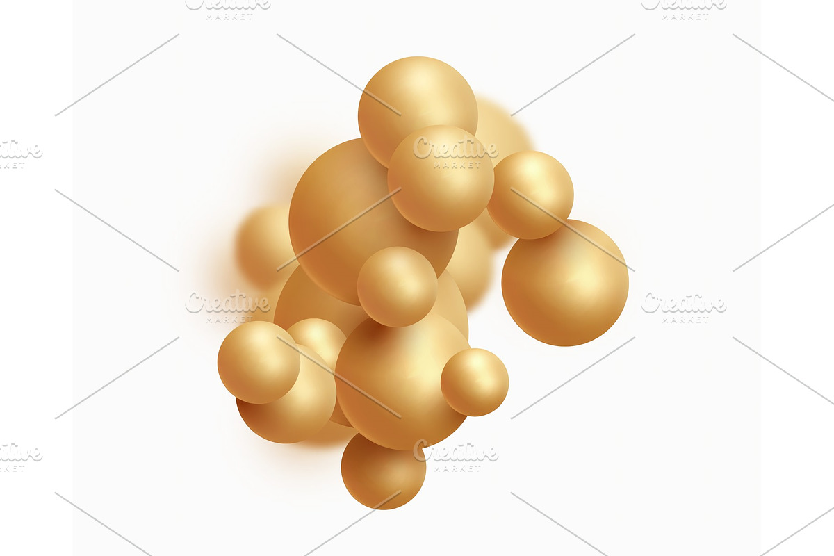 Background with gold balls in Objects - product preview 8