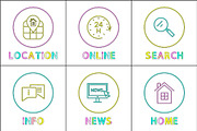 Online services posters set vector