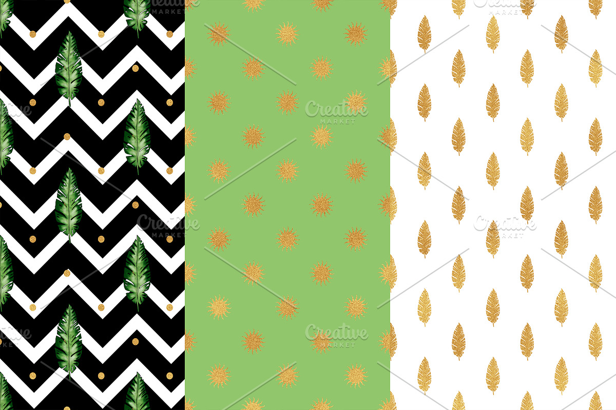 Tropical Geometric Digital Paper in Patterns - product preview 8