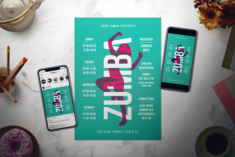 Zumba Flyer Set in Flyer Templates - product preview 8