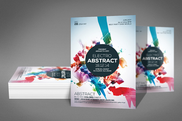 Electro Abstract Flyer Template in Flyer Templates - product preview 2