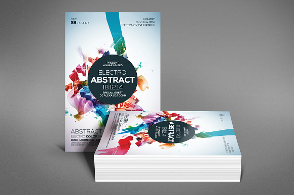 Electro Abstract Flyer Template in Flyer Templates - product preview 3